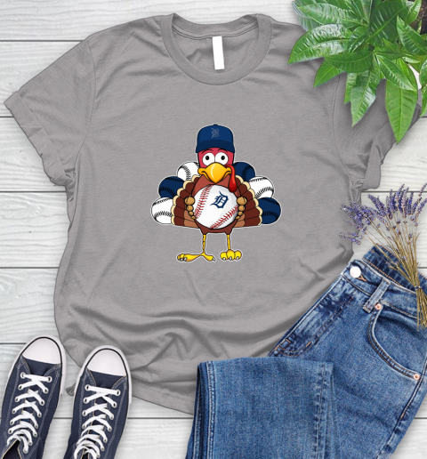 Detroit Tigers Turkey thanksgiving Women's T-Shirt 5