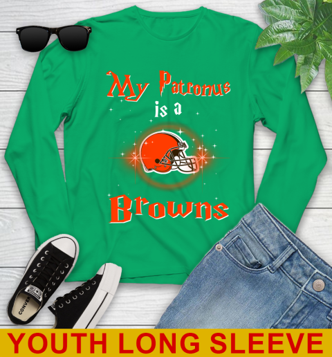 NFL Football Harry Potter My Patronus Is A Cleveland Browns Youth Long Sleeve 7