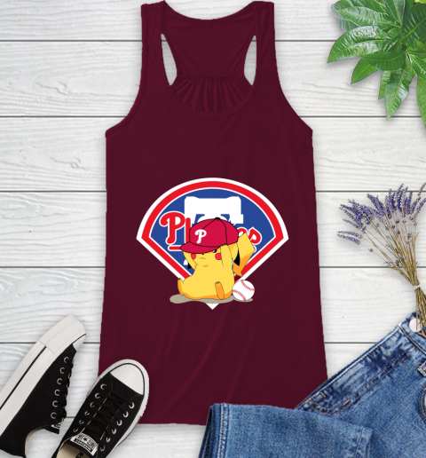 MLB Pikachu Baseball Sports Philadelphia Phillies Racerback Tank 3