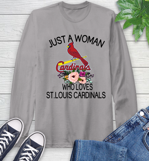 MLB Just A Woman Who Loves St.Louis Cardinals Baseball Sports Long Sleeve T-Shirt 4