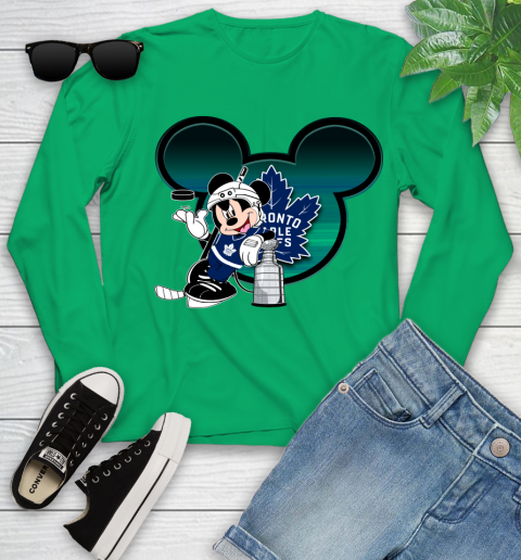 NHL Toronto Maple Leafs Stanley Cup Mickey Mouse Disney Hockey T Shirt Youth Long Sleeve 6