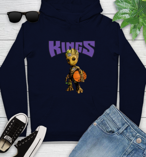 Sacramento Kings NBA Basketball Groot Marvel Guardians Of The Galaxy Youth Hoodie 4