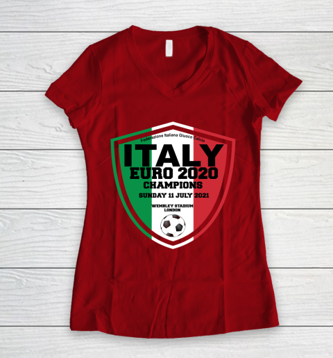 Italy Football Italian Football Forza Italia Champions Euro 2020 Women's V-Neck T-Shirt 8