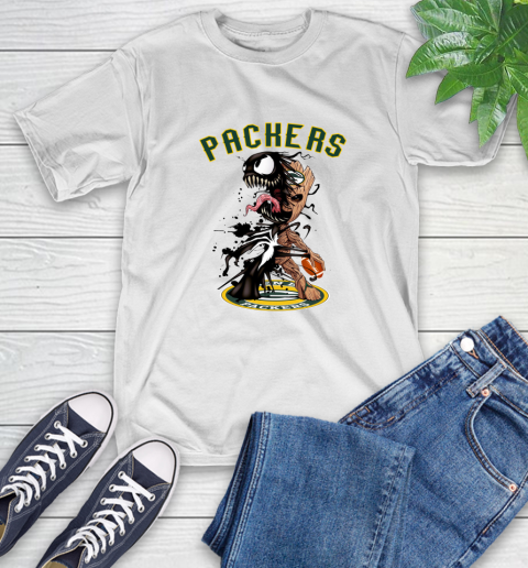 NFL Green Bay Packers Football Venom Groot Guardians Of The Galaxy T-Shirt