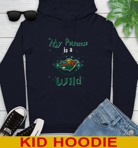 NHL Hockey Harry Potter My Patronus Is A Minnesota Wild Youth Hoodie 4 NHL Hockey Harry Potter My Patronus Is A Minnesota Wild Youth Hoodie - Image 4