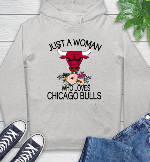 NBA Just A Woman Who Loves Chicago Bulls Basketball Sports Hoodie