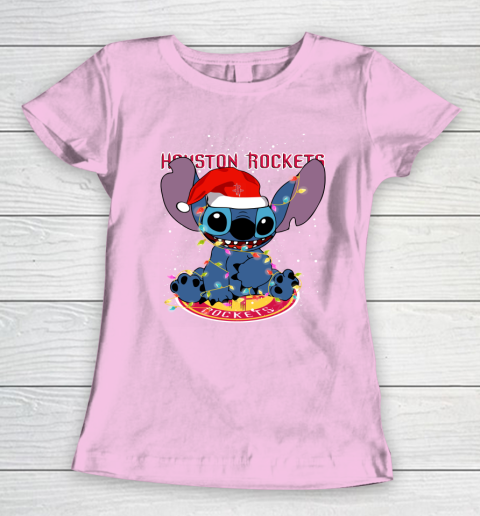 Houston Rockets NBA noel stitch Basketball Christmas Women's T-Shirt 6
