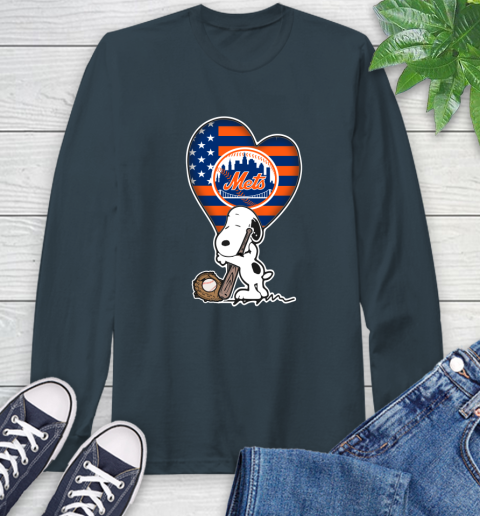 New York Mets MLB Baseball The Peanuts Movie Adorable Snoopy Long Sleeve T-Shirt 9 New York Mets MLB Baseball The Peanuts Movie Adorable Snoopy Long Sleeve T-Shirt - Image 9