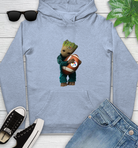 NFL Groot Guardians Of The Galaxy Football Sports Pittsburgh Steelers Youth Hoodie 10