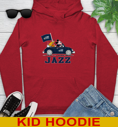 NBA Basketball Utah Jazz Pluto Mickey Driving Disney Shirt Youth Hoodie 11