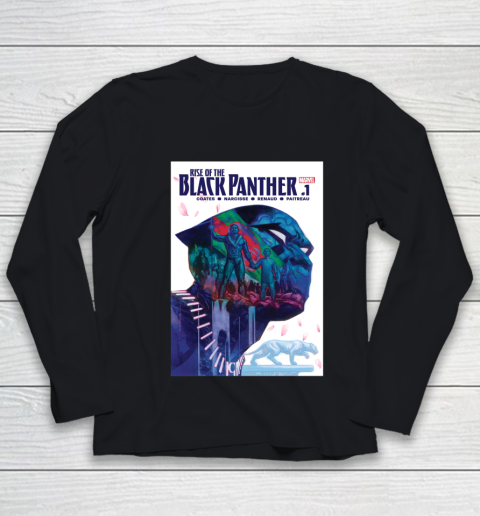 Marvel The Black Panther Rises Double Exposure Comic Youth Long Sleeve