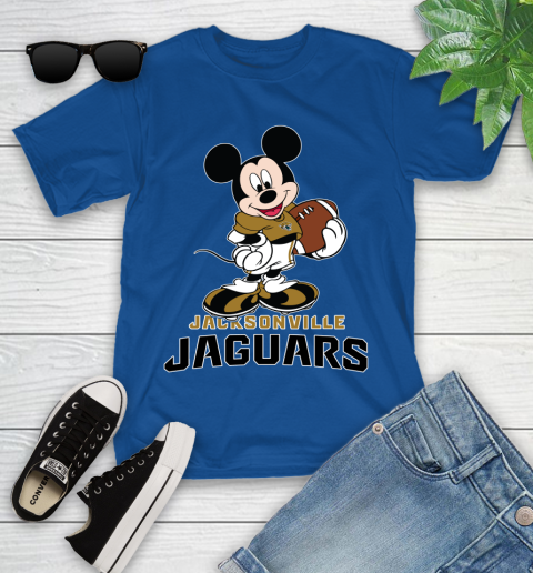 NFL Football Jacksonville Jaguars Cheerful Mickey Mouse Shirt Youth T-Shirt 9