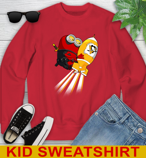 NHL Hockey Pittsburgh Penguins Deadpool Minion Marvel Shirt Youth Sweatshirt 7