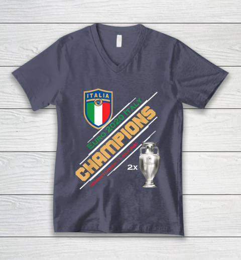 Italy Champions 2020 Euro Forza Azzurri Italia Football V-Neck T-Shirt 7