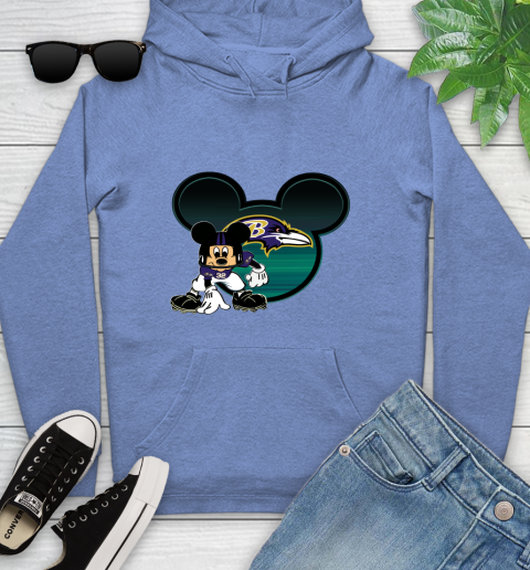 NFL Baltimore Ravens Mickey Mouse Disney Football T Shirt Youth Hoodie 12