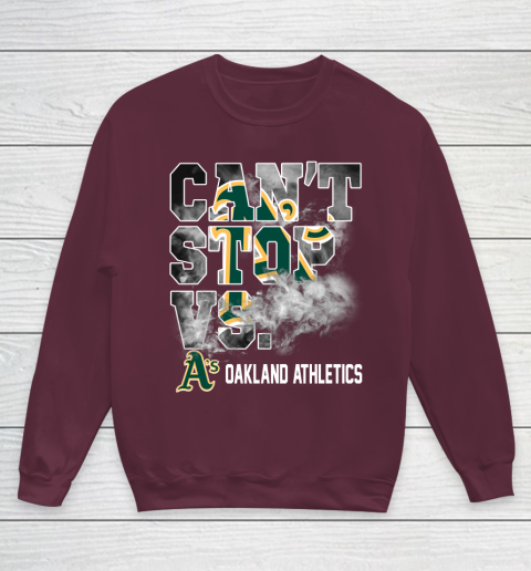 MLB Oakland Athletics Baseball Can't Stop Vs Athletics Youth Sweatshirt 4