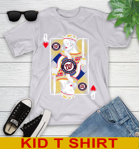 MLB Baseball Washington Nationals The Queen Of Hearts Card Shirt Youth T-Shirt 4