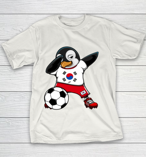 Dabbing Penguin South Korea Soccer Fan Jersey Football Lover Youth T-Shirt