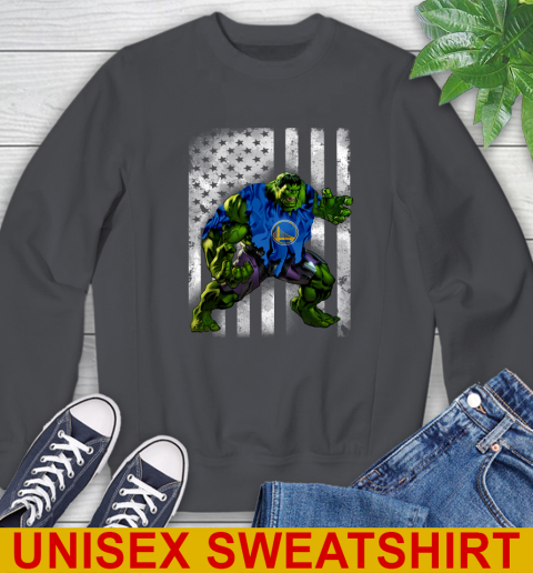Golden State Warriors Hulk Marvel Avengers NBA Basketball American Flag Sweatshirt 7