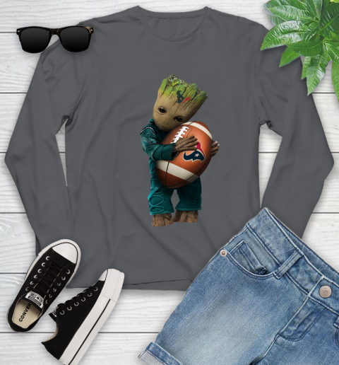 NFL Groot Guardians Of The Galaxy Football Sports Houston Texans Youth Long Sleeve 8