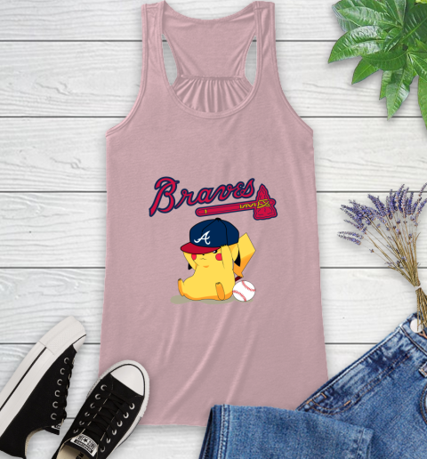 MLB Pikachu Baseball Sports Atlanta Braves Racerback Tank 11