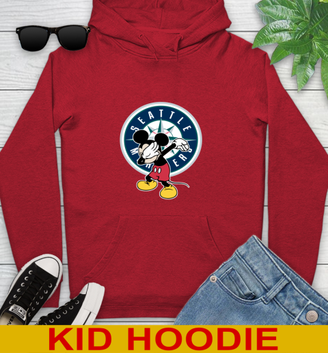 Seattle Mariners MLB Baseball Dabbing Mickey Disney Sports Youth Hoodie 11