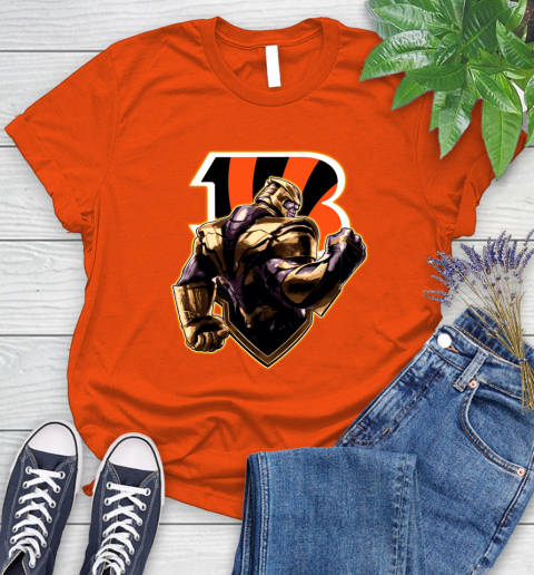 NFL Thanos Avengers Endgame Football Sports Cincinnati Bengals Women's T-Shirt 4