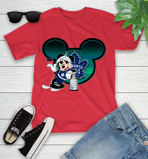NHL Toronto Maple Leafs Stanley Cup Mickey Mouse Disney Hockey T Shirt Youth T-Shirt 10
