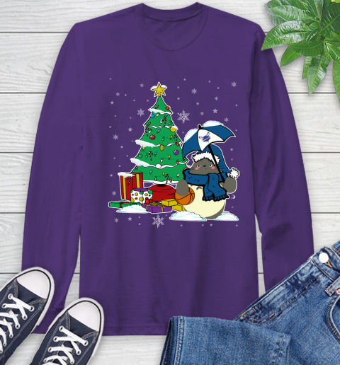 Charlotte Hornets NBA Basketball Cute Tonari No Totoro Christmas Sports Long Sleeve T-Shirt 5