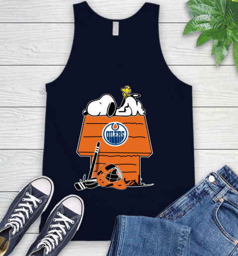Edmonton Oilers NHL Hockey Snoopy Woodstock The Peanuts Movie Tank Top 3