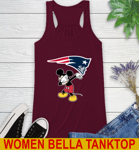 New England Patriots NFL Football Dabbing Mickey Disney Sports Racerback Tank 3