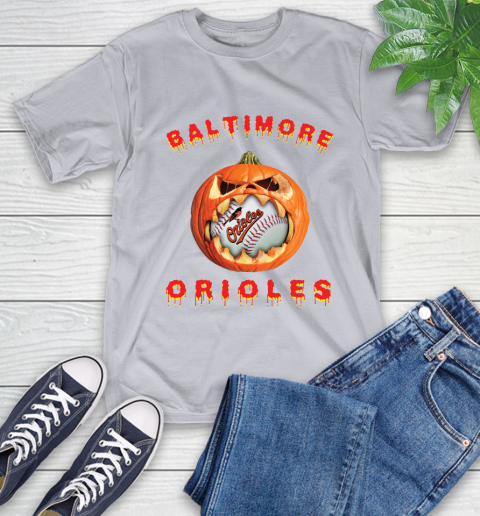 MLB Baltimore Orioles Halloween Pumpkin Baseball Sports T-Shirt 6