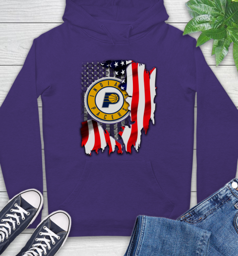 Indiana Pacers NBA Basketball American Flag Hoodie 5