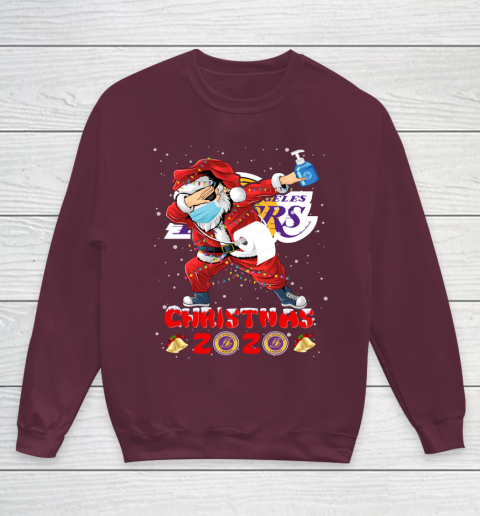 Los Angeles Lakers Funny Santa Claus Dabbing Christmas 2020 NBA Youth Sweatshirt 4