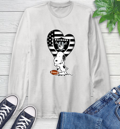 Oakland Raiders NFL Football The Peanuts Movie Adorable Snoopy Long Sleeve T-Shirt