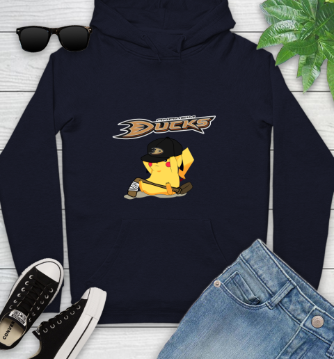 NHL Pikachu Hockey Sports Anaheim Ducks Youth Hoodie 4