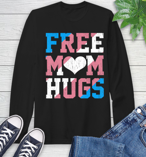 Nurse Shirt Vintage Free Mom Hugs Transgender Heart LGBT Pride Month T Shirt Long Sleeve T-Shirt
