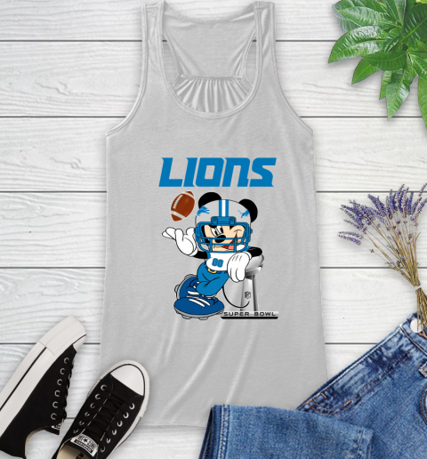 NFL Detroit Lions Mickey Mouse Disney Super Bowl Football T Shirt Racerback Tank