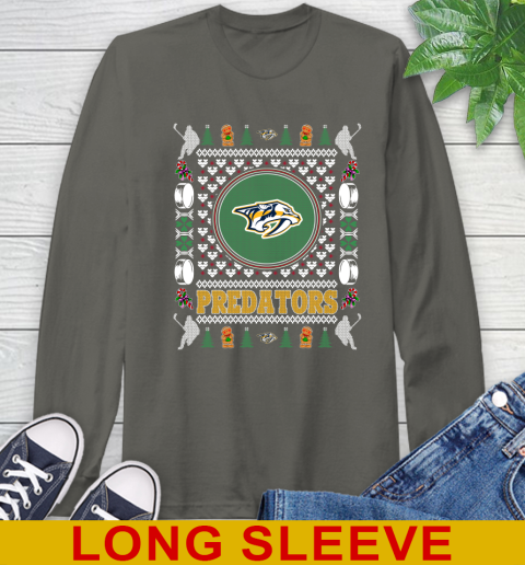 Nashville Predators Merry Christmas NHL Hockey Loyal Fan Long Sleeve T-Shirt 10