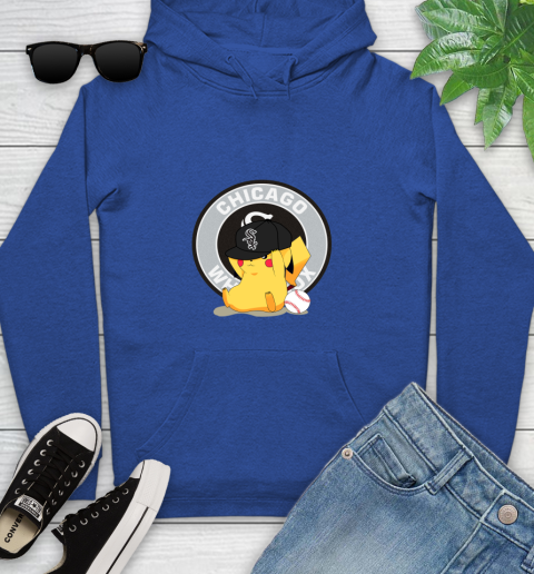 MLB Pikachu Baseball Sports Chicago White Sox Youth Hoodie 9