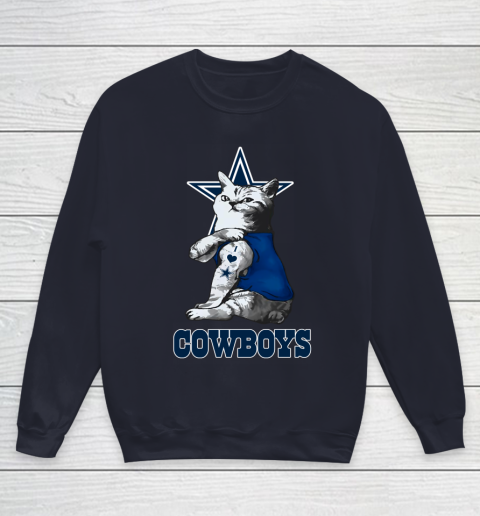 NFL Football My Cat Loves Dallas Cowboys Youth Sweatshirt 2