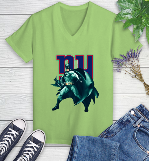 NFL Batman Football Sports New York Giants Women's V-Neck T-Shirt 11