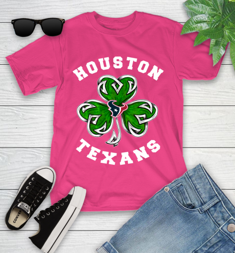 NFL Houston Texans Three Leaf Clover St Patrick's Day Football Sports Youth T-Shirt 11