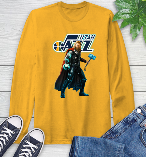 NBA Thor Avengers Endgame Basketball Utah Jazz Long Sleeve T-Shirt 3