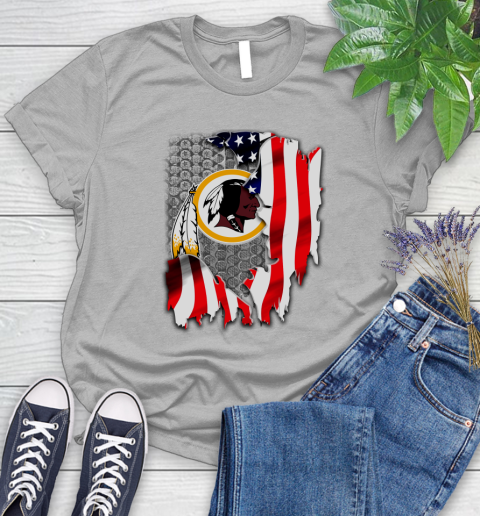 Washington Redskins NFL Football American Flag Women's T-Shirt 5