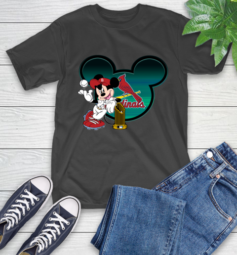 MLB St.Louis Cardinals The Commissioner's Trophy Mickey Mouse Disney T-Shirt 2