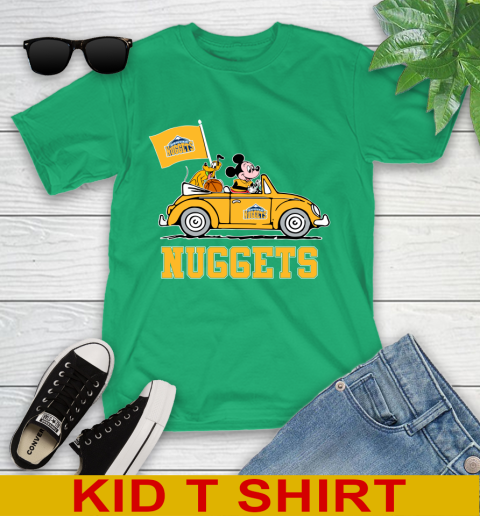 NBA Basketball Denver Nuggets Pluto Mickey Driving Disney Shirt Youth T-Shirt 6