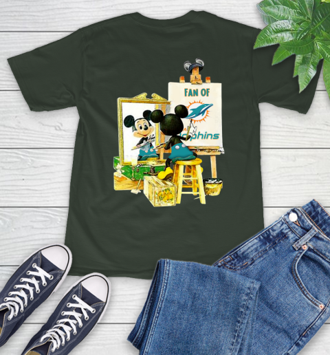 NFL Football Miami Dolphins Mickey Drawing Shirt 6