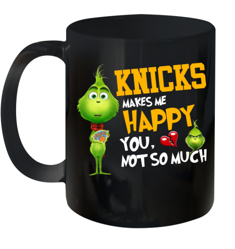 NBA New York Knicks Makes Me Happy You Not So Much Grinch Basketball Sports Ceramic Mug 11oz