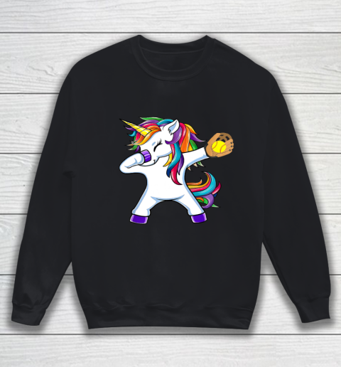 Dabbing Unicorn Softball T Shirt Funny Dab Gift Sweatshirt